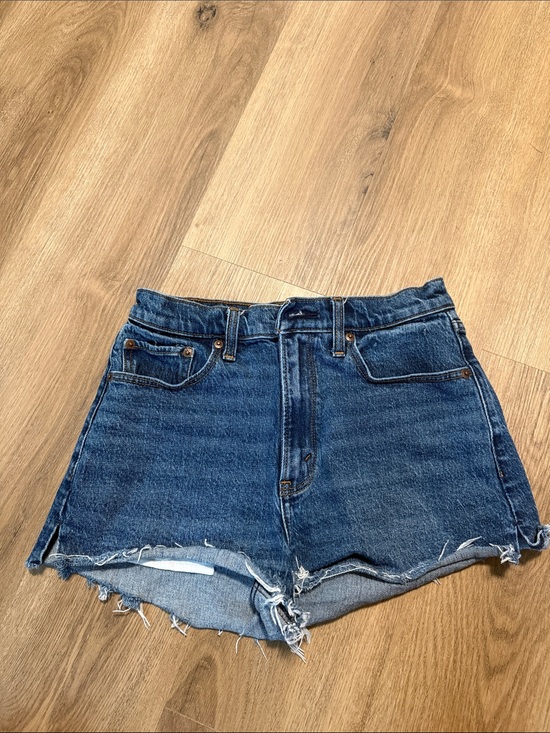 Abercrombie & Fitch Pants - Abercrombie & Fitch Dark Blue High-Rise Distressed Denim Shorts
